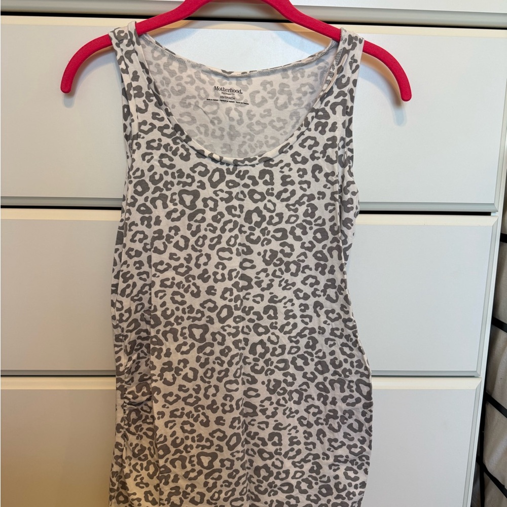 NWOT Motherhood Maternity Gray Animal Print Tank Top Size XS